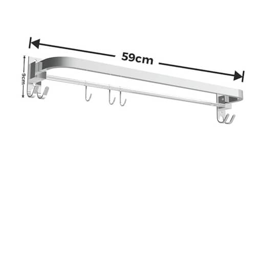 Anti-Rust Folding Towel Rack with Hooks