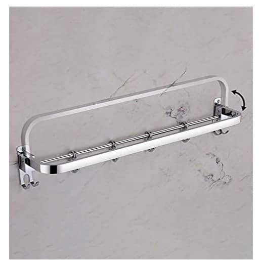 Anti-Rust Folding Towel Rack with Hooks