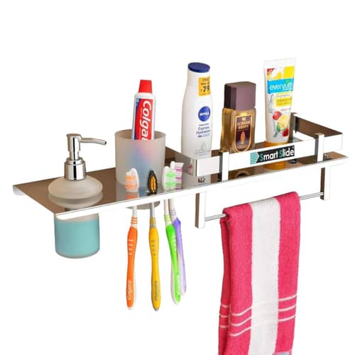 Stainless Steel 4 in 1 Multipurpose Bathroom Shelf
