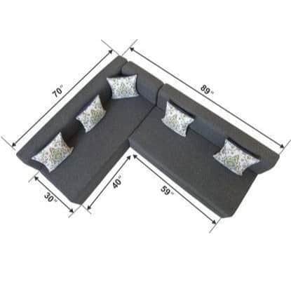 L Shaped 5 Seater Double Foam Fold Out Sofa Cum Bed - rear_view
