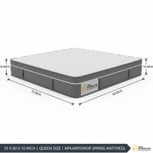 Spring Mattress with Memory Foam Layer | Medium Soft, Bouncy & Zero Partner Disturbance (72x72x10)