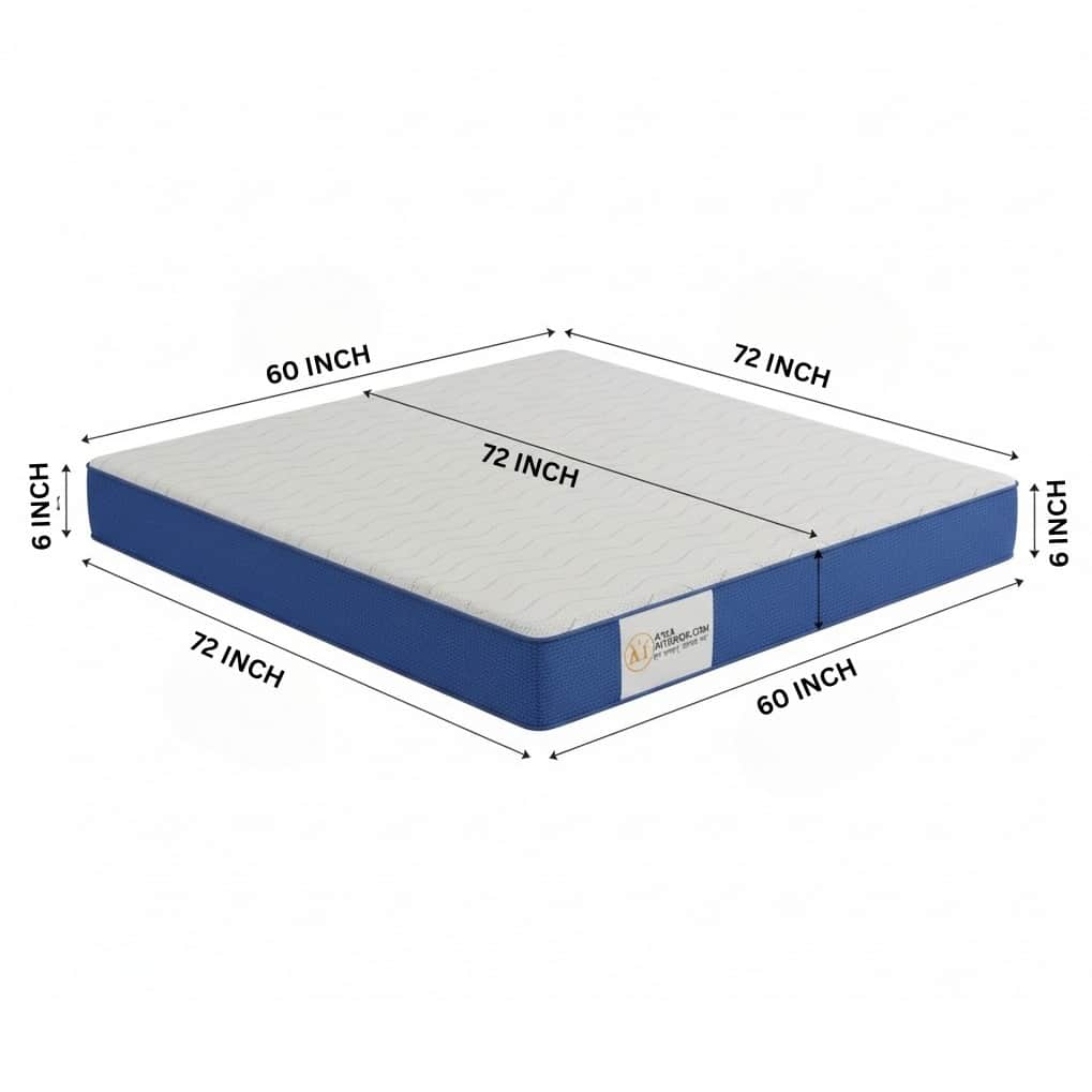 Queen Size Orthopedic Mattress (72x60x6 Inch) | Medium-Firm Feel, PainRelease Technology & Spine Support - left_view