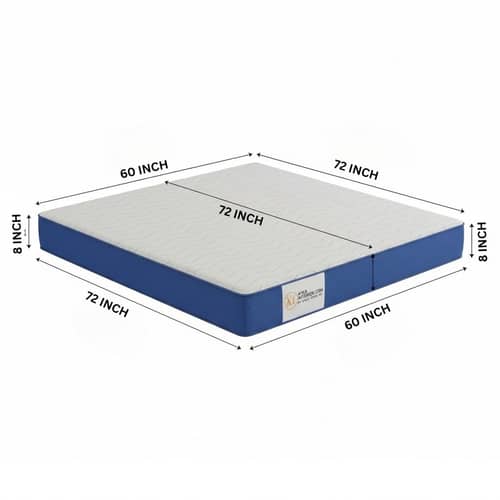 Queen Size Orthopedic Mattress (72x60x8 Inch) | Medium-Firm Feel, PainRelease Technology & Spine Support