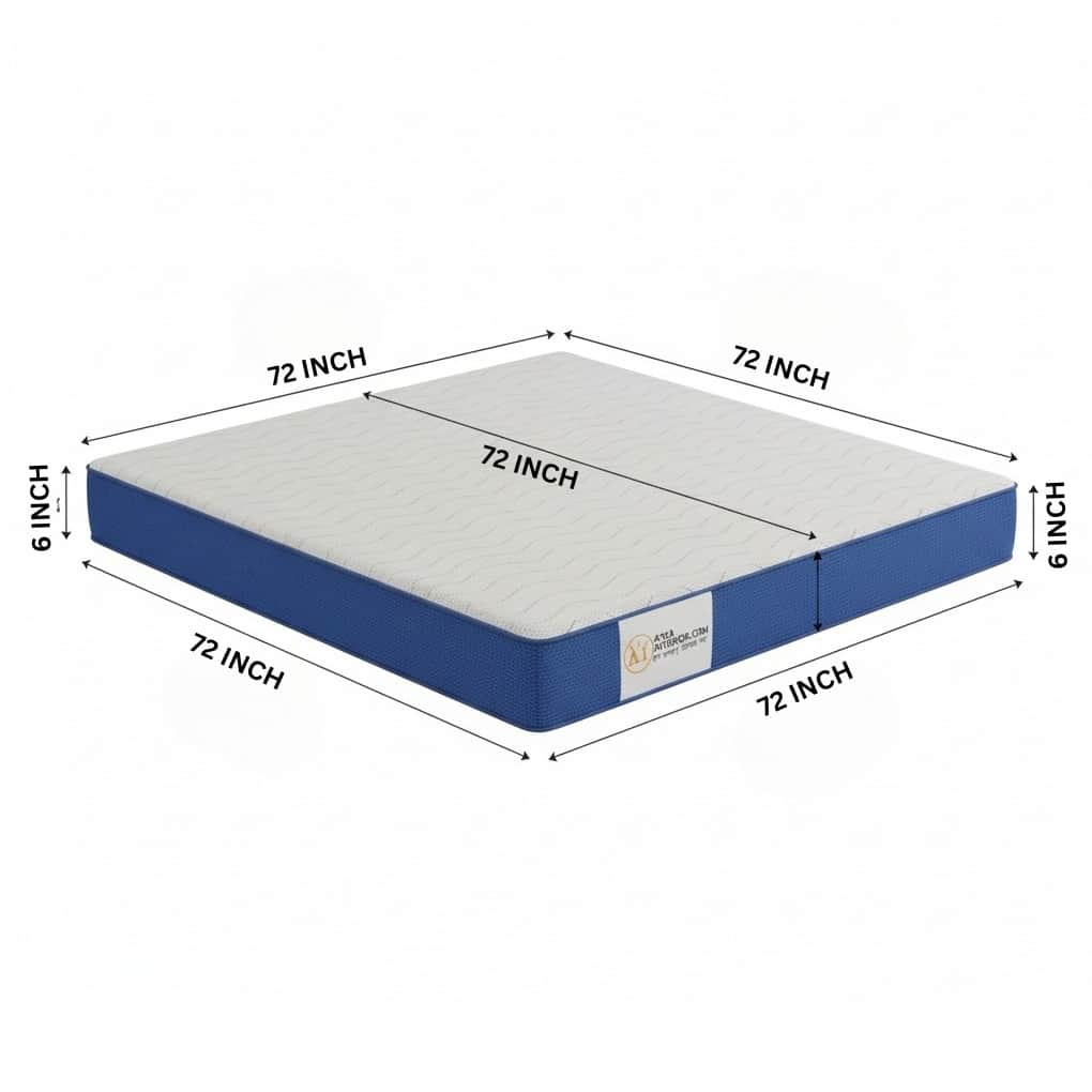 King Size Orthopedic Mattress (72x72x6 Inch) | Medium-Firm Feel, PainRelease Technology & Spine Support - left_view