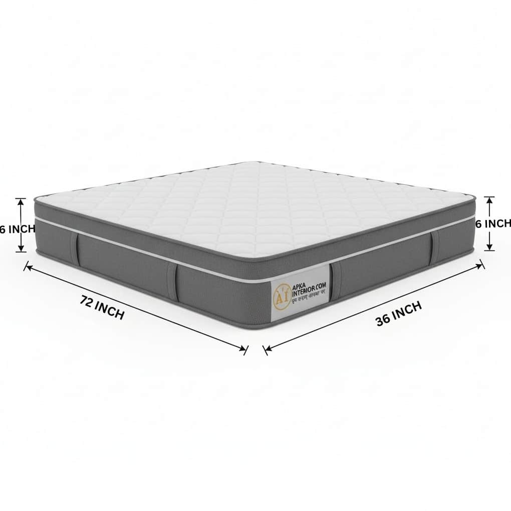 Single Size Pocket Spring Mattress with Memory Foam Layer | Medium Soft, Bouncy & Zero Partner Disturbance (72x36x6) - left_view