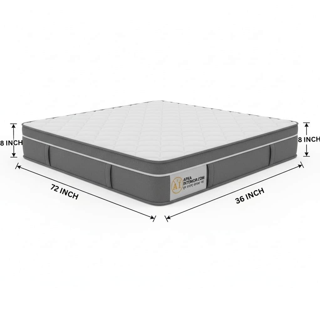 Single Size Pocket Spring Mattress with Memory Foam Layer | Medium Soft, Bouncy & Zero Partner Disturbance (72x36x8) - left_view