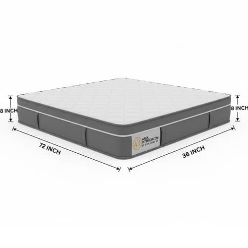 Single Size Pocket Spring Mattress with Memory Foam Layer | Medium Soft, Bouncy & Zero Partner Disturbance (72x36x8)