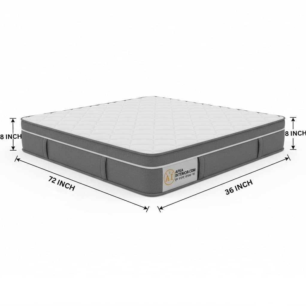 Single Size Pocket Spring Mattress with Memory Foam Layer | Medium Soft, Bouncy & Zero Partner Disturbance (72x36x8)