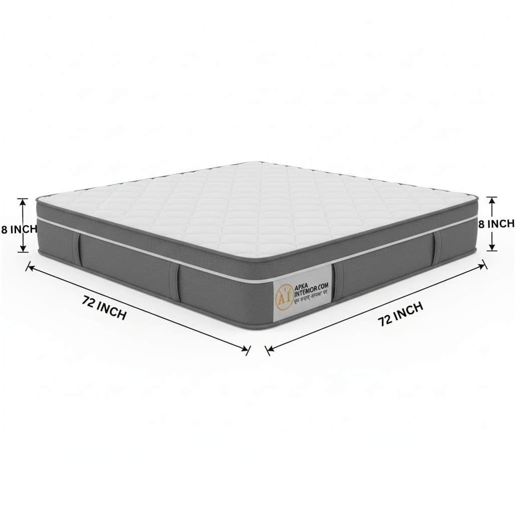 King Size Pocket Spring Mattress with Memory Foam Layer | Medium Soft, Bouncy & Zero Partner Disturbance (72x72x8) - left_view