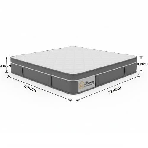 King Size Pocket Spring Mattress with Memory Foam Layer | Medium Soft, Bouncy & Zero Partner Disturbance (72x72x8)