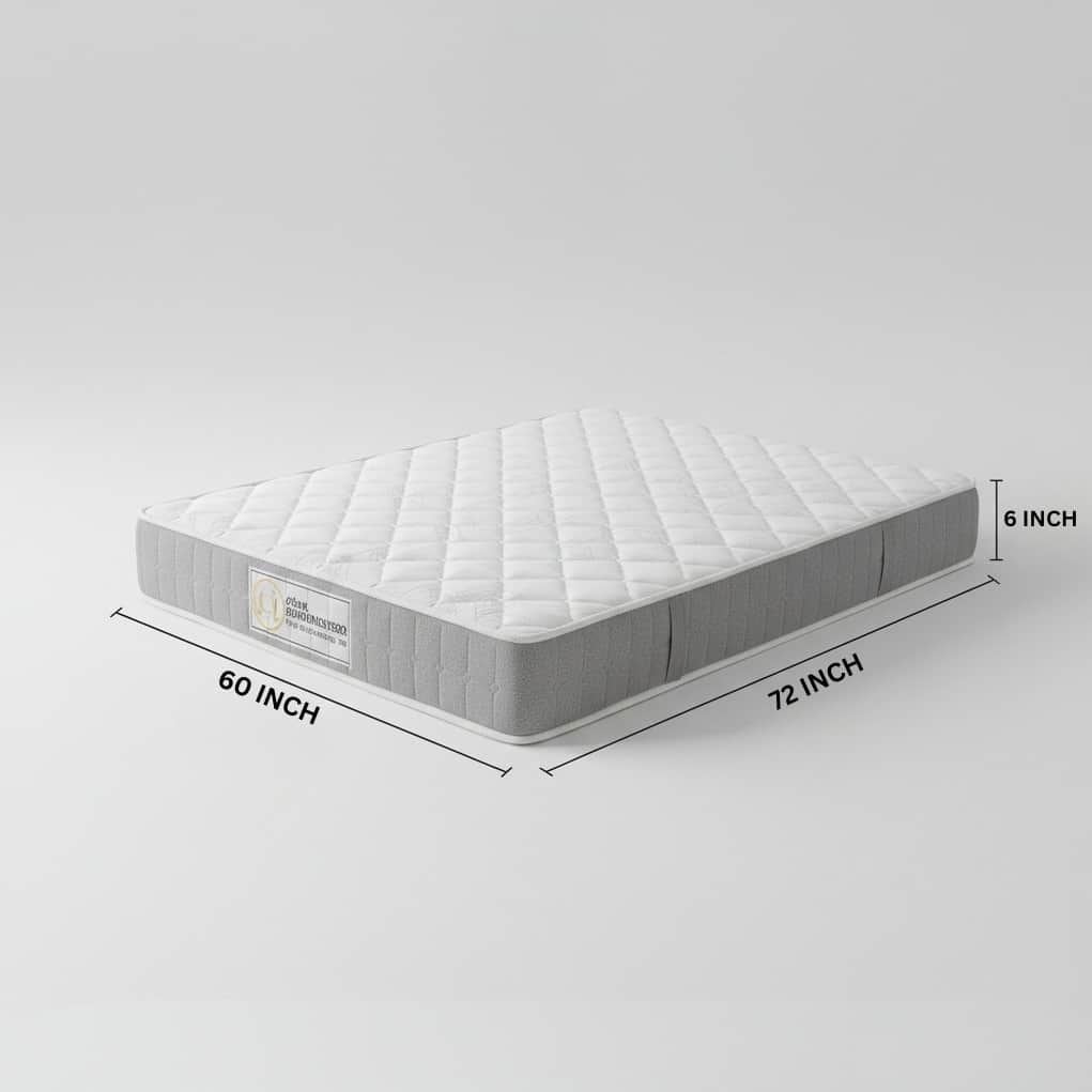 High Density Soft Bounce PU Foam Mattress (72x60x6) | Premium Comfort Queen Bed Mattress with Enhanced Support & Plush Feel - left_view
