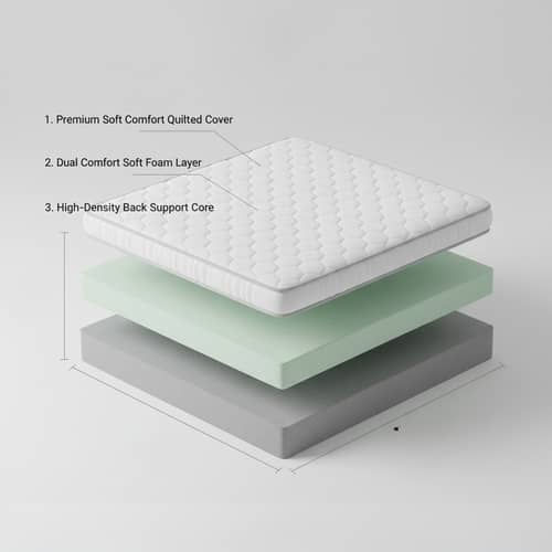 High Density Soft Bounce PU Foam Mattress (72x72x4) | Premium Comfort King Bed Mattress with Enhanced Support & Plush Feel