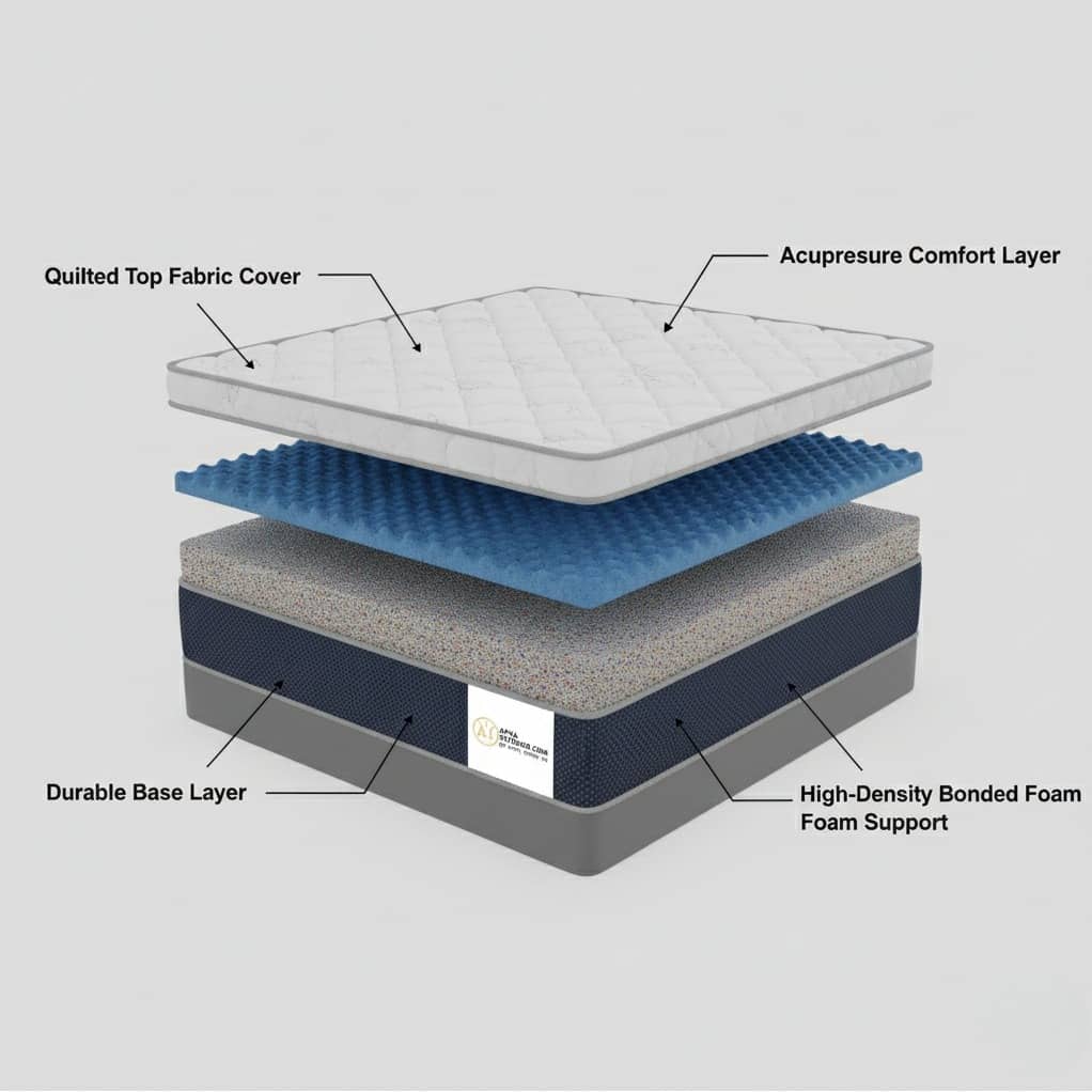 Acupressure Orthopedic Mattress (72x36x4 Inch) | Therapeutic Pressure Point Relief, Improved Blood Circulation & High-Density Support Foam