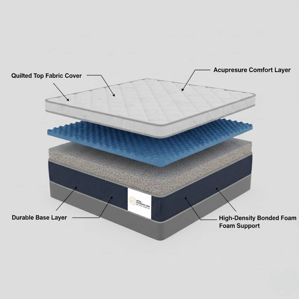 Acupressure Orthopedic Mattress (72x36x6 Inch) | Therapeutic Pressure Point Relief, Improved Blood Circulation & High-Density Support Foam