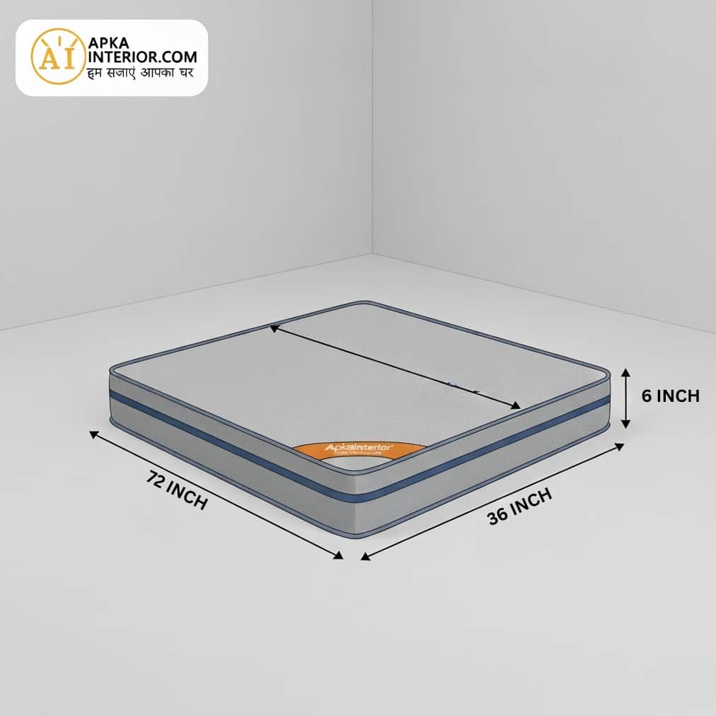 Acupressure Orthopedic Mattress (72x36x6 Inch) | Therapeutic Pressure Point Relief, Improved Blood Circulation & High-Density Support Foam - left_view