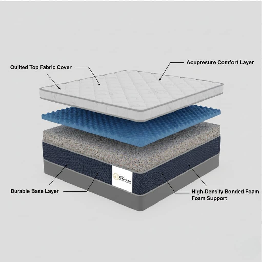 Acupressure Orthopedic Mattress (72x36x8 Inch) | Therapeutic Pressure Point Relief, Improved Blood Circulation & High-Density Support Foam