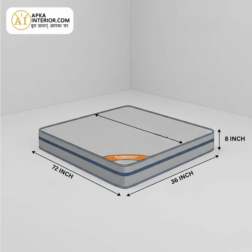 Acupressure Orthopedic Mattress (72x36x8 Inch) | Therapeutic Pressure Point Relief, Improved Blood Circulation & High-Density Support Foam - left_view