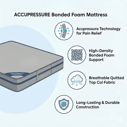 Acupressure Orthopedic Mattress (72x60x4 Inch) | Therapeutic Pressure Point Relief, Improved Blood Circulation & High-Density Support Foam
