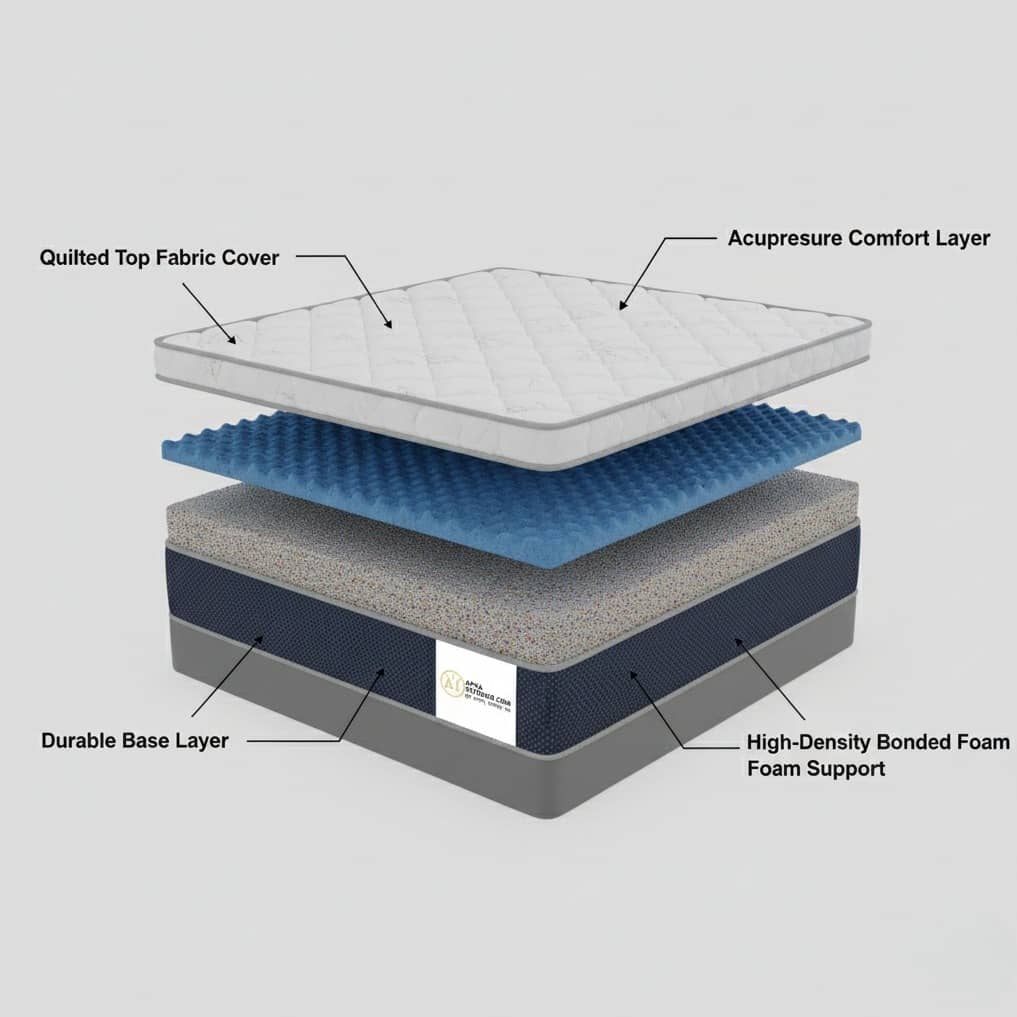 Acupressure Orthopedic Mattress (72x60x6 Inch) | Therapeutic Pressure Point Relief, Improved Blood Circulation & High-Density Support Foam