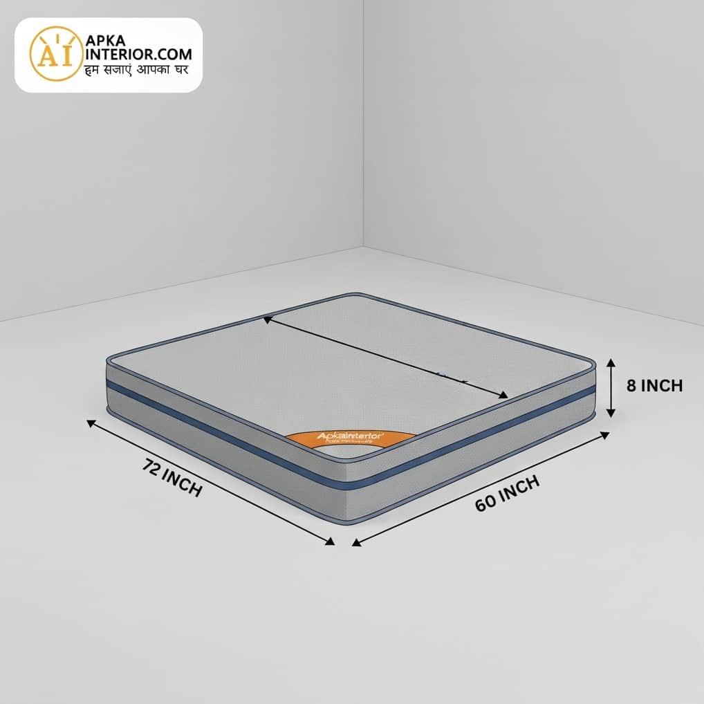 Acupressure Orthopedic Mattress (72x60x8 Inch) | Therapeutic Pressure Point Relief, Improved Blood Circulation & High-Density Support Foam - left_view