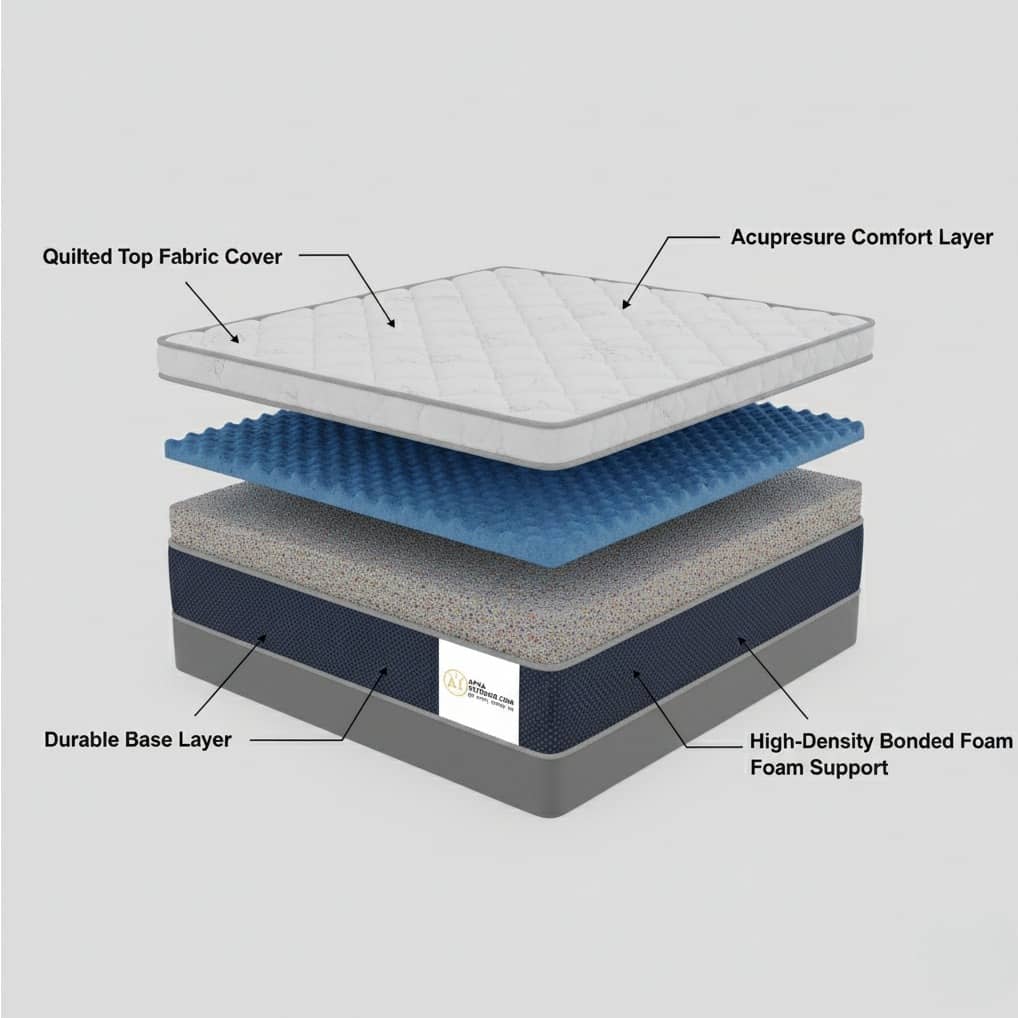 Acupressure Orthopedic Mattress (72x72x4 Inch) | Therapeutic Pressure Point Relief, Improved Blood Circulation & High-Density Support Foam