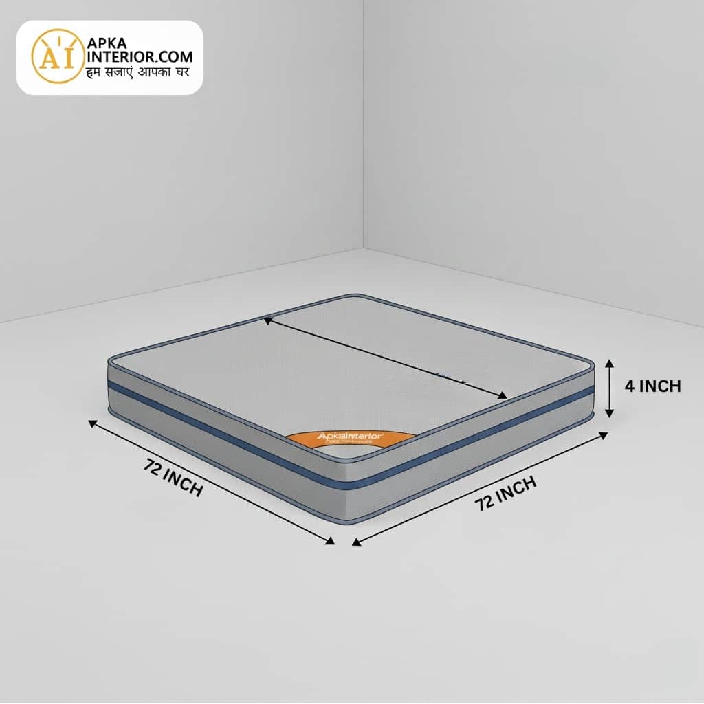 Acupressure Orthopedic Mattress (72x72x4 Inch) | Therapeutic Pressure Point Relief, Improved Blood Circulation & High-Density Support Foam - left_view