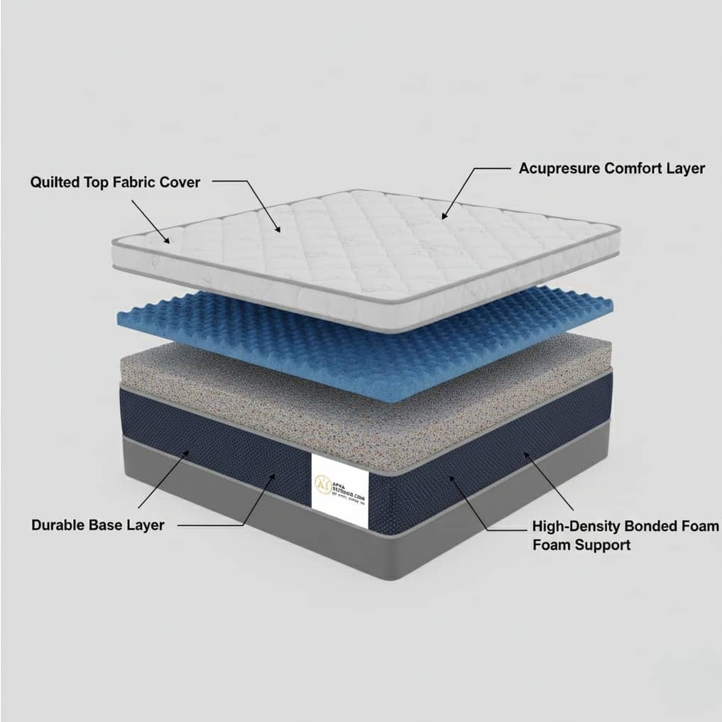 Acupressure Orthopedic Mattress (72x72x6 Inch) | Therapeutic Pressure Point Relief, Improved Blood Circulation & High-Density Support Foam