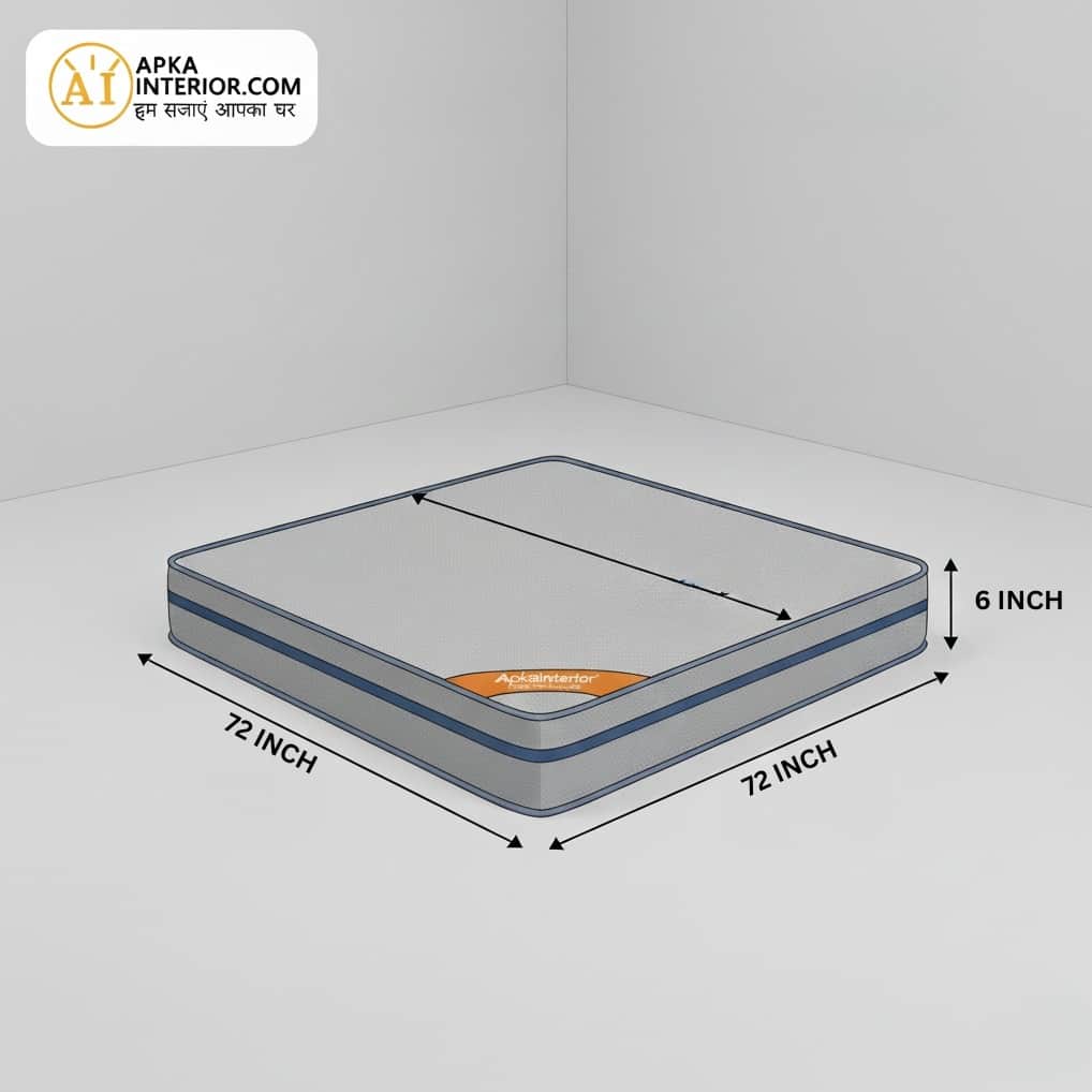 Acupressure Orthopedic Mattress (72x72x6 Inch) | Therapeutic Pressure Point Relief, Improved Blood Circulation & High-Density Support Foam - left_view