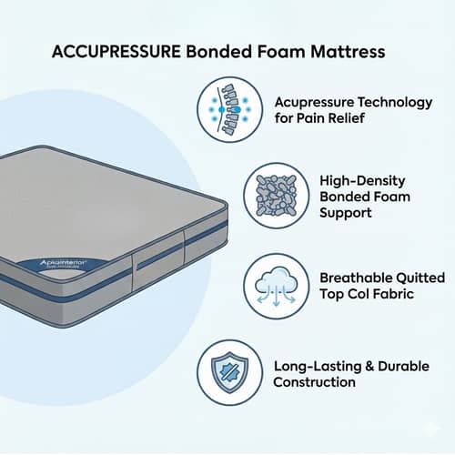 Acupressure Orthopedic Mattress (72x72x8 Inch) | Therapeutic Pressure Point Relief, Improved Blood Circulation & High-Density Support Foam