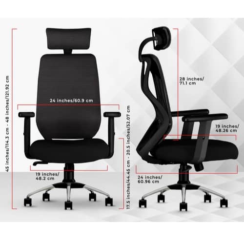 Ergonomic Mesh Executive Office & Home Chair (Black)