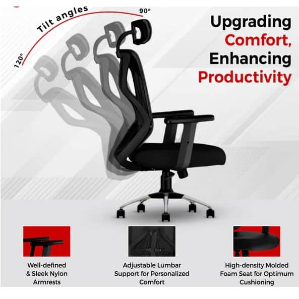 Ergonomic Mesh Executive Office & Home Chair (Black) - top_view