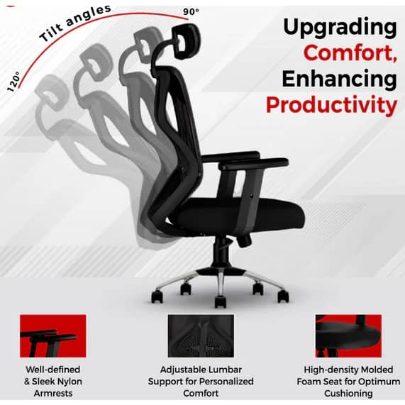 Ergonomic Mesh Executive Office & Home Chair (Red)