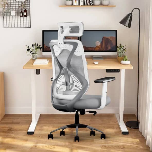 Ergonomic Mesh Executive Office & Home Chair (Grey & White)