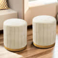 Pouffe for Office Home Decoration & Dressing Table (Set of 2) (15x15x16 Inch) (Cream) - photo