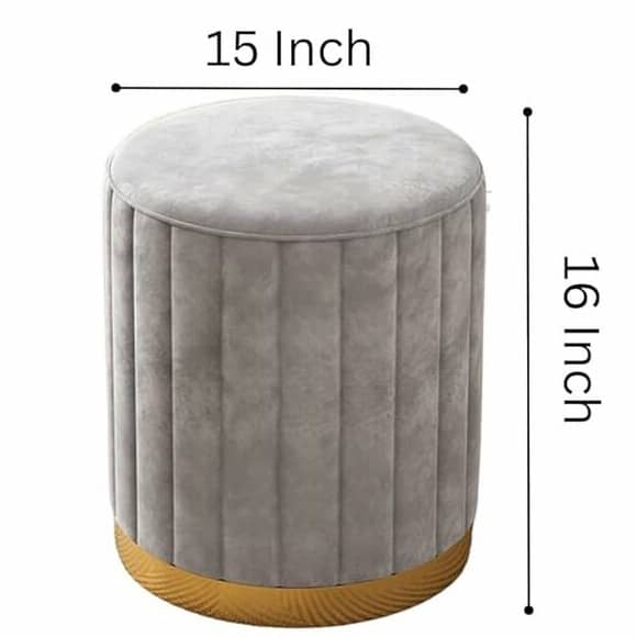 Pouffe for Office Home Decoration & Dressing Table (Set of 2) (15x15x16 Inch) (Cream)