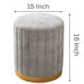 Pouffe for Office Home Decoration & Dressing Table (Set of 2) (15x15x16 Inch) (Cream) - front_view