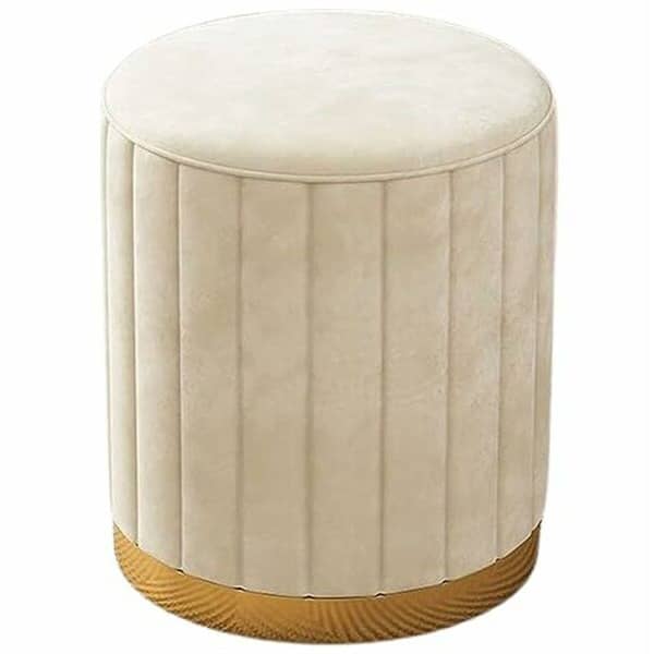 Pouffe for Office Home Decoration & Dressing Table (Set of 2) (15x15x16 Inch) (Cream)
