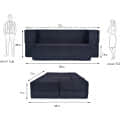 3 Seater Double Foam Fold Out Sofa Cum Bed (Brown) (72x28x14 Inch) - front_view