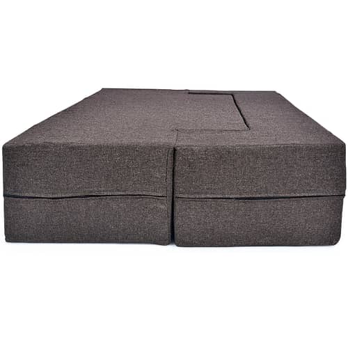 3 Seater Double Foam Fold Out Sofa Cum Bed (Brown) (72x28x14 Inch)