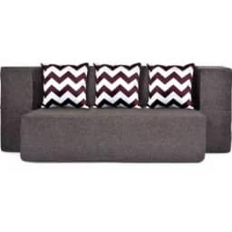 3 Seater Double Foam Fold Out Sofa Cum Bed (Brown) (72x28x14 Inch)