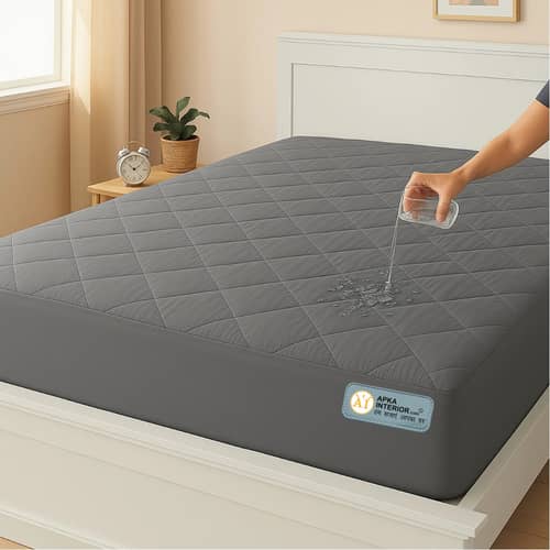 Waterproof Mattress Protector – Single Size, Terry Fabric with TPU Lamination (72x60 Inch, Grey)