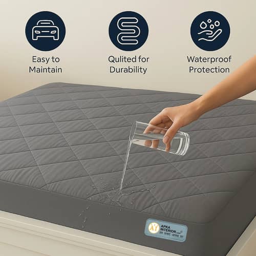 Waterproof Mattress Protector – Single Size, Terry Fabric with TPU Lamination (72x60 Inch, Grey)