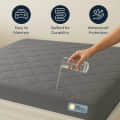 Waterproof Mattress Protector – Single Size, Terry Fabric with TPU Lamination (72x60 Inch, Grey) - front_view