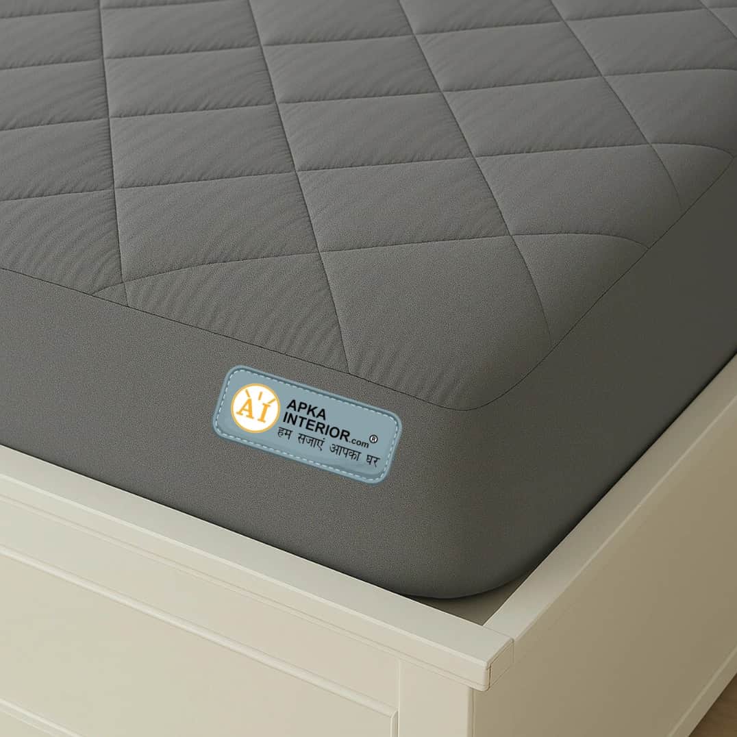 Waterproof Mattress Protector – Single Size, Terry Fabric with TPU Lamination (72x60 Inch, Grey) - top_view