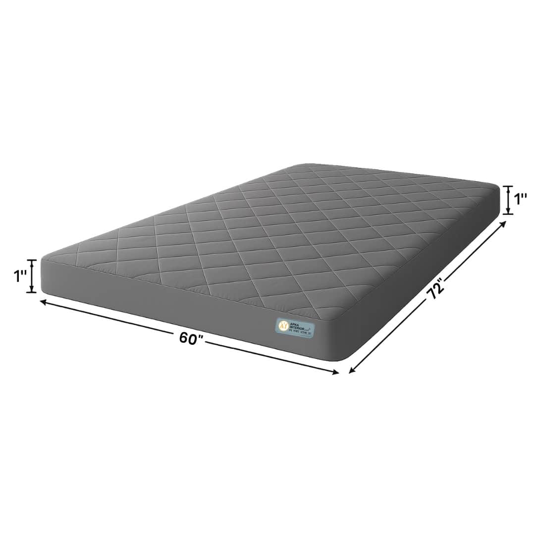 Waterproof Mattress Protector – Single Size, Terry Fabric with TPU Lamination (72x60 Inch, Grey) - rear_view