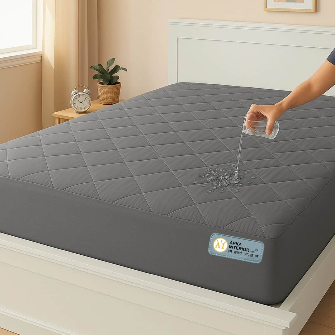 Waterproof Mattress Protector – Single Size, Terry Fabric with TPU Lamination (72x72 Inch, Grey)