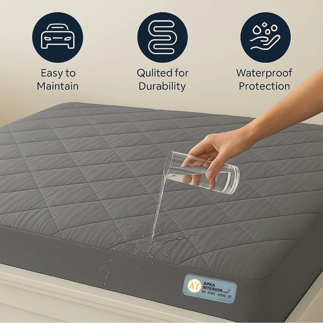 Waterproof Mattress Protector – Single Size, Terry Fabric with TPU Lamination (72x72 Inch, Grey) - front_view