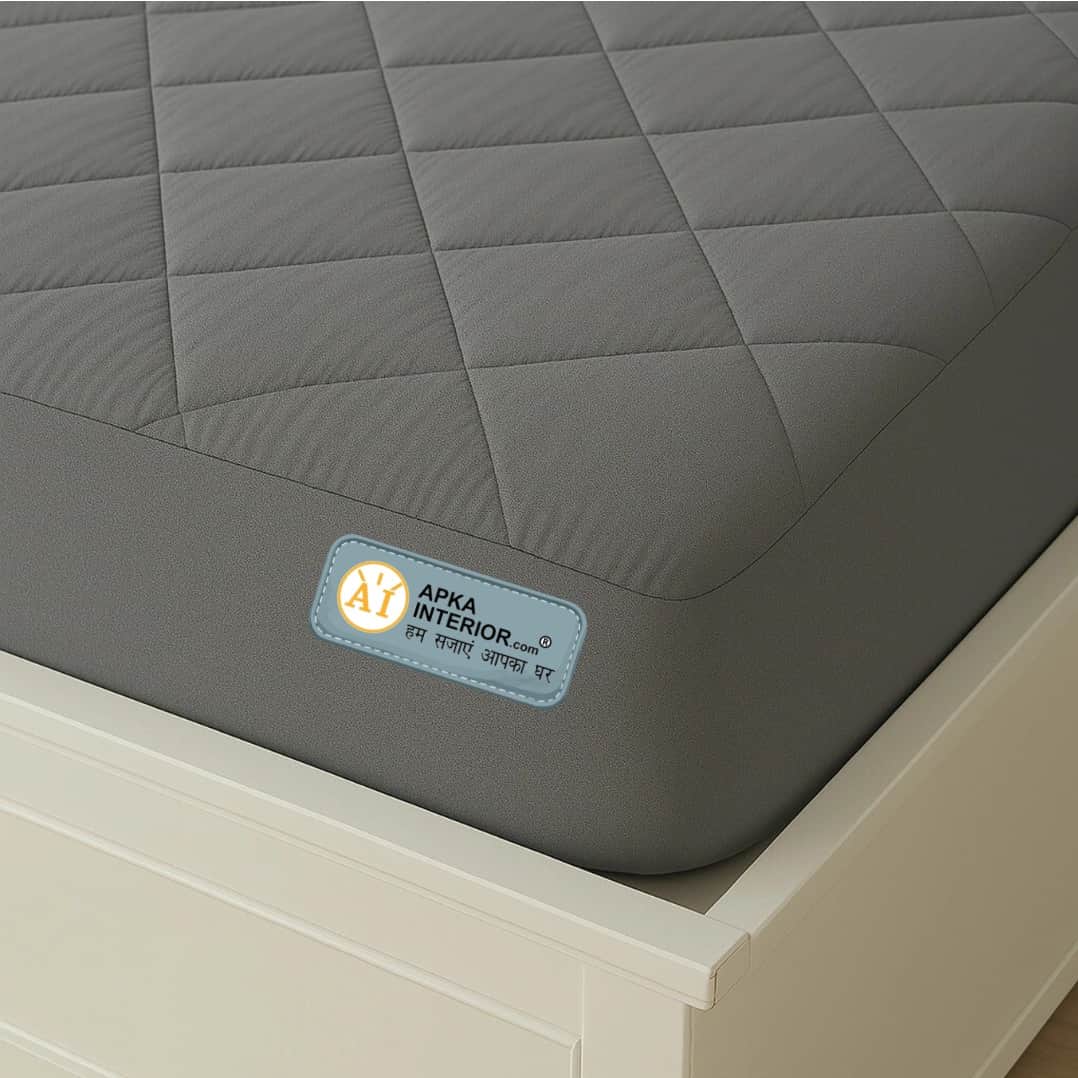 Waterproof Mattress Protector – Single Size, Terry Fabric with TPU Lamination (72x72 Inch, Grey) - top_view