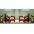 Wooden Single Seater Sofa (Set of 2) - photo