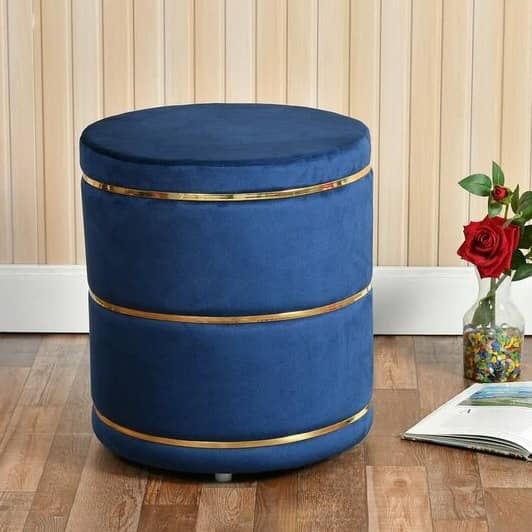 Pouffe for Office Home Decoration & Dressing Table (16x16x18 Inch) (Royal Blue)